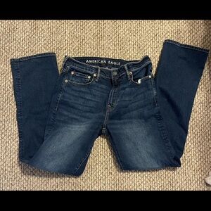 American Eagle Outfitters Women's Dark Blue Straight Leg Jeans